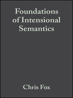 cover image of Foundations of Intensional Semantics